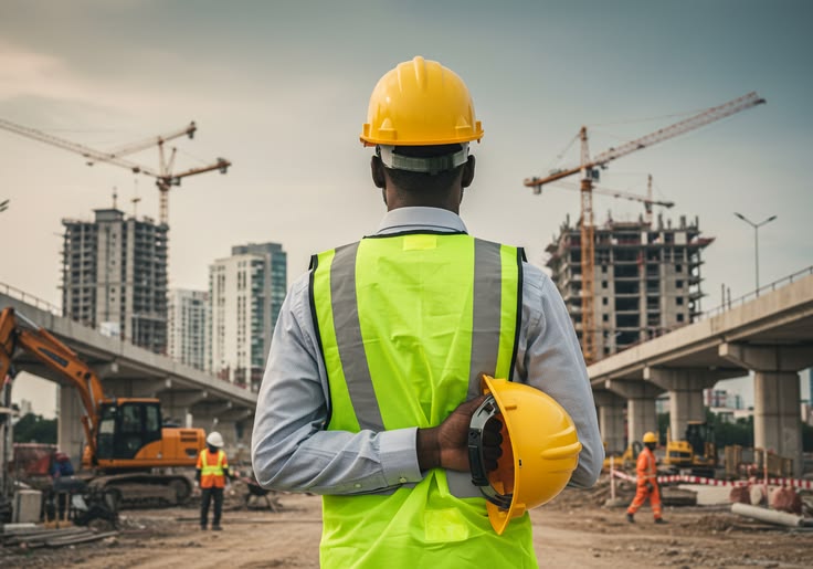 Équipe africaine de professionnels sur un chantier