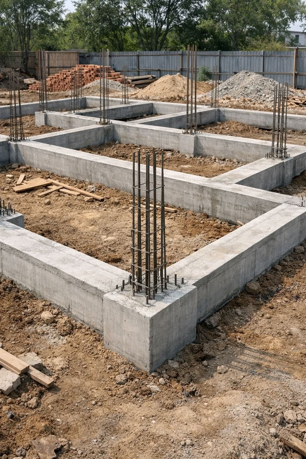Travaux de fondation sur un chantier